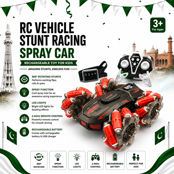 RC Vehicle Stunt Racing Spray Car Rechargeable Toy for Kids