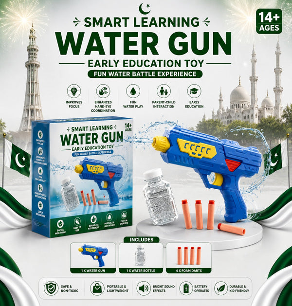 Blow Gun Toy 2 in 1 Water Balls and Soft Bullets Blowing Gun Toy