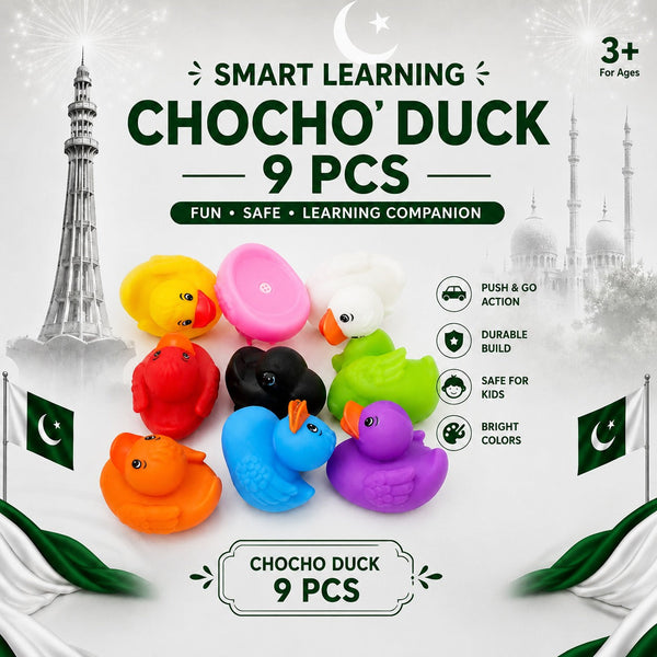 9 Pcs Colorful Rubber Duck Bath Toy Set for Kids