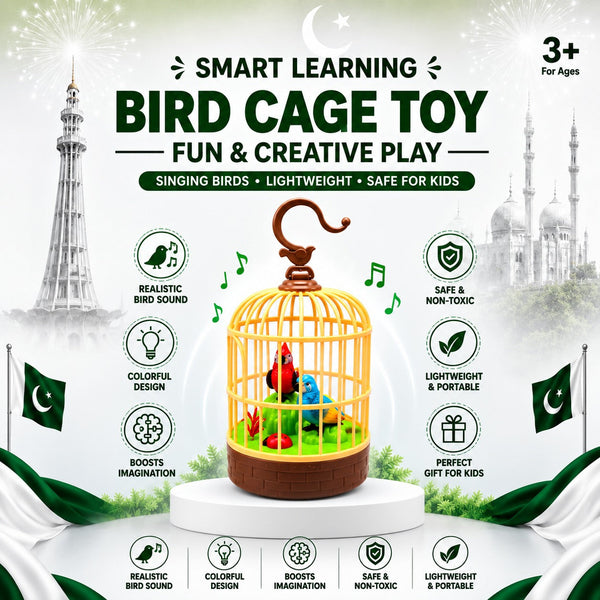 Battery Operated Pretty Bird Cage Toy with Light & Music